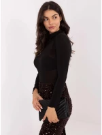 Vypasovaná černá halenka s rolákem a s přídavkem kašmíru (21819) Vypasovaná černá halenka s rolákem a s přídavkem kašmíru (21819)