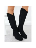 Černé ažurové dámské boty S.Barski 533