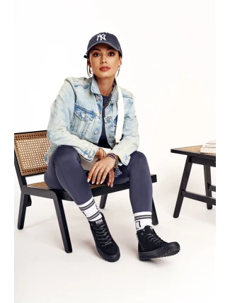 Dámské Vysoké Tenisky Na Velké Podrážce BIG STAR FF274244 černé Dámské Vysoké Tenisky Na Velké Podrážce BIG STAR FF274244 černé