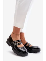 Dámské Lakované Polobotky S Pásky Černé Terione