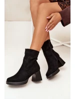 Dámské Botky Na Podpatku Z Eko Semiše Se Zipem Černé Serinna Dámské Botky Na Podpatku Z Eko Semiše Se Zipem Černé Serinna