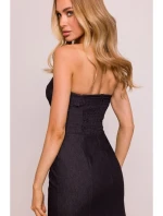 M843 Džínové midi šaty - grafitové