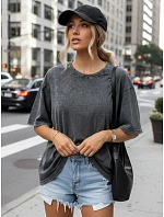 Dámské bavlněné tričko oversize DREY graphite FashionStreet RY2639 Dámské bavlněné tričko oversize DREY graphite FashionStreet RY2639