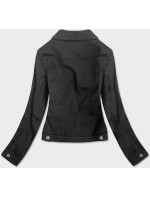 Jednoduchá černá dámská džínová bunda s kapsami (SA40)