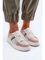 Dámské kožené tenisky D&A LR110 bílo-růžové