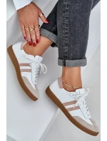 Zazoo N1068 Kožené Nízké Sneakersy Dámské Béžové