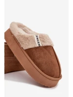 Dámské pantofle s kožíškem Hnědé Parisse