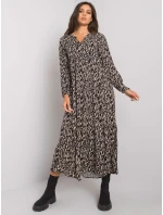 Šaty D73771M30225A1EN černá béžová Šaty D73771M30225A1EN černá béžová