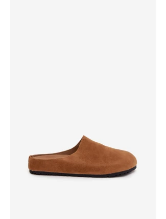 Dámské pantofle a chodaki na platformě – camel Sylviane