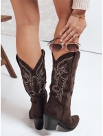 Dámské semišové kovbojské boty hnědé FashionStreet ZY1161