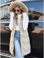 Dámská prošívaná béžová vesta FashionStreet TY5263