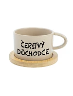ČERSTVÝ DŮCHODCE - krémový hrníček makronka 200 ml