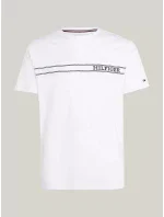 Pánské tričko UM0UM03196 YBR bílé - Tommy Hilfiger Pánské tričko UM0UM03196 YBR bílé - Tommy Hilfiger