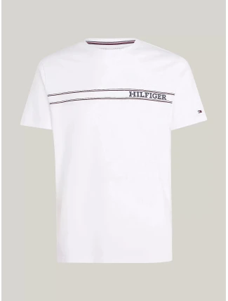 Pánské tričko UM0UM03196 YBR bílé - Tommy Hilfiger Pánské tričko UM0UM03196 YBR bílé - Tommy Hilfiger