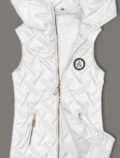 Bílá dámská prošívaná vesta s kapucí S'West (B8339-26)
