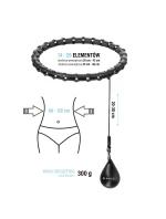 Hula Hop set HHW11 BLACK s výstupky a závažím + opasek BR163 BLACK PLUS SIZE HMS Hula Hop set HHW11 BLACK s výstupky a závažím + opasek BR163 BLACK PLUS SIZE HMS