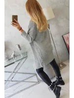 Svetr s netopýřími rukávy světle šedý