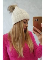 Fleecová kostkovaná čepice K226 ecru Fleecová kostkovaná čepice K226 ecru