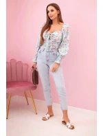 Dámská španělská halenka s květinovým vzorem, dlouhý rukáv mincovna Dámská španělská halenka s květinovým vzorem, dlouhý rukáv mincovna