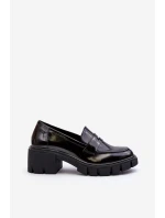 Dámské mokasíny na masivním podpatku Big Star NN274055 Černé