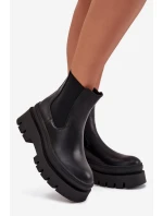 Zateplené dámské chelsea boty na platformě černé Ismira Zateplené dámské chelsea boty na platformě černé Ismira