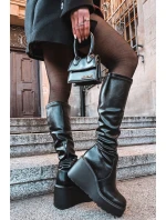 Dámské kozačky na platformě Černé Terisse