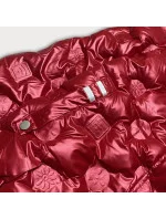 Červená dámská bunda s reliéfními vytlačovanými vzory (8261)