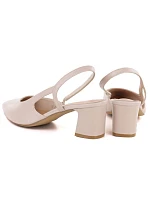 Béžové lodičky na jehlovém podpatku bez podpatku Sergio Leone SK472 Béžové lodičky na jehlovém podpatku bez podpatku Sergio Leone SK472