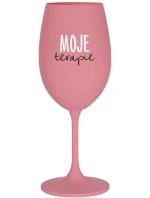 MOJE TERAPIE - růžová sklenice na víno 350 ml MOJE TERAPIE - růžová sklenice na víno 350 ml