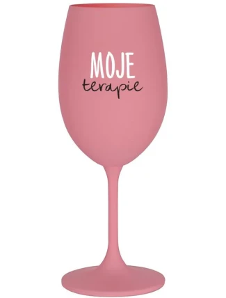MOJE TERAPIE - růžová sklenice na víno 350 ml MOJE TERAPIE - růžová sklenice na víno 350 ml