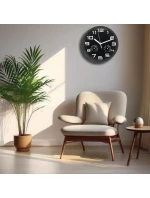 NÁSTĚNNÉ HODINY 25CM S TEPLOMĚREM ČERNÉ