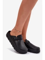 Dámské Pěnové Pantofle S Páskem A Přezkou Černé Larinie