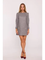 M870 Tweed mini šaty - grafitové