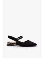 Dámské baleríny na nízkém podpatku s otevřenými podpatky Sergio Leone Black Dámské baleríny na nízkém podpatku s otevřenými podpatky Sergio Leone Black