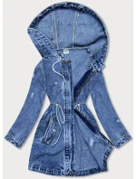 Volná dámská džínová bunda ve světle modré denimové barvě (POP7120-K) - P.O.P.SEVEN Volná dámská džínová bunda ve světle modré denimové barvě (POP7120-K) - P.O.P.SEVEN
