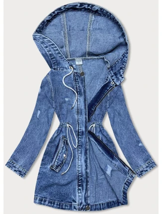Volná dámská džínová bunda ve světle modré denimové barvě (POP7120-K) - P.O.P.SEVEN Volná dámská džínová bunda ve světle modré denimové barvě (POP7120-K) - P.O.P.SEVEN