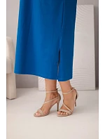 Dámské bavlněné šaty Plus Size s výstřihem do V chrpově modrá Dámské bavlněné šaty Plus Size s výstřihem do V chrpově modrá