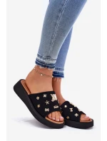 Dámské Semišové Pantofle S Připínáky Černé Vinceza 66741