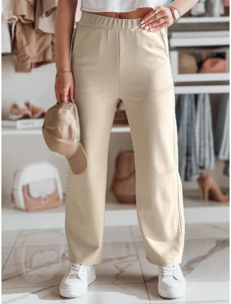 Dámské široké žebrované kalhoty LUXEEN moka FashionStreet UY2520