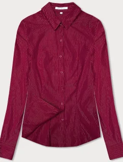 Dámská halenka ve vínové bordó barvě se stříbrnými proužky (AWT0111)