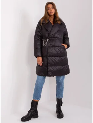 Černá lehká dámská prošívaná zimní bunda Factory Price (TR8310)