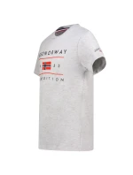 Geografické Norsko Jezolo DB 254 M SY9738H/GN-Síťované šedé tričko