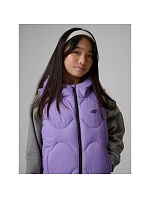 Dívčí bunda bez rukávů s kapucí 4F 4FJRSS26TVJAF355-51S dětská