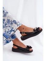 Dámské Sandály S Dekorativním Květinou Černé Divonne