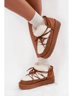 Nízké sněhule na platformě s kožešinou D.Franklin DFSH370011 Camel