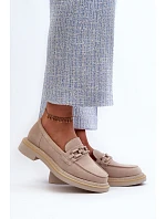 Dámské semišové mokasíny HX52-222 béžové -  S.Barski