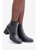 Zateplené boty na podpatku černé Feliveth