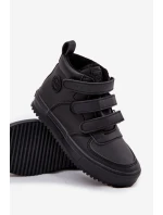 Zateplené boty sneakers pro děti na suchý zip Big Star SS374070 Černé