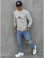 Pánská béžová mikina s potiskem FashionStreet BX5363