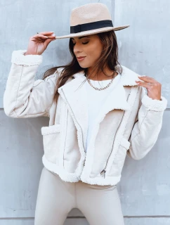 Dámská kožená bunda PLAYDIVA light beige FashionStreet TY3852